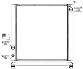 Радіатор охолодження двигуна Land Rover Range Rover 02-12 Nissens АКПП/МКПП; 580X630X32; (5.0)