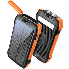 Повербанк Solar Power Bank F33W 20000 мАг — зовнішній акумулятор із сонячною панеллю, ліхтариком і швидкою зарядкою