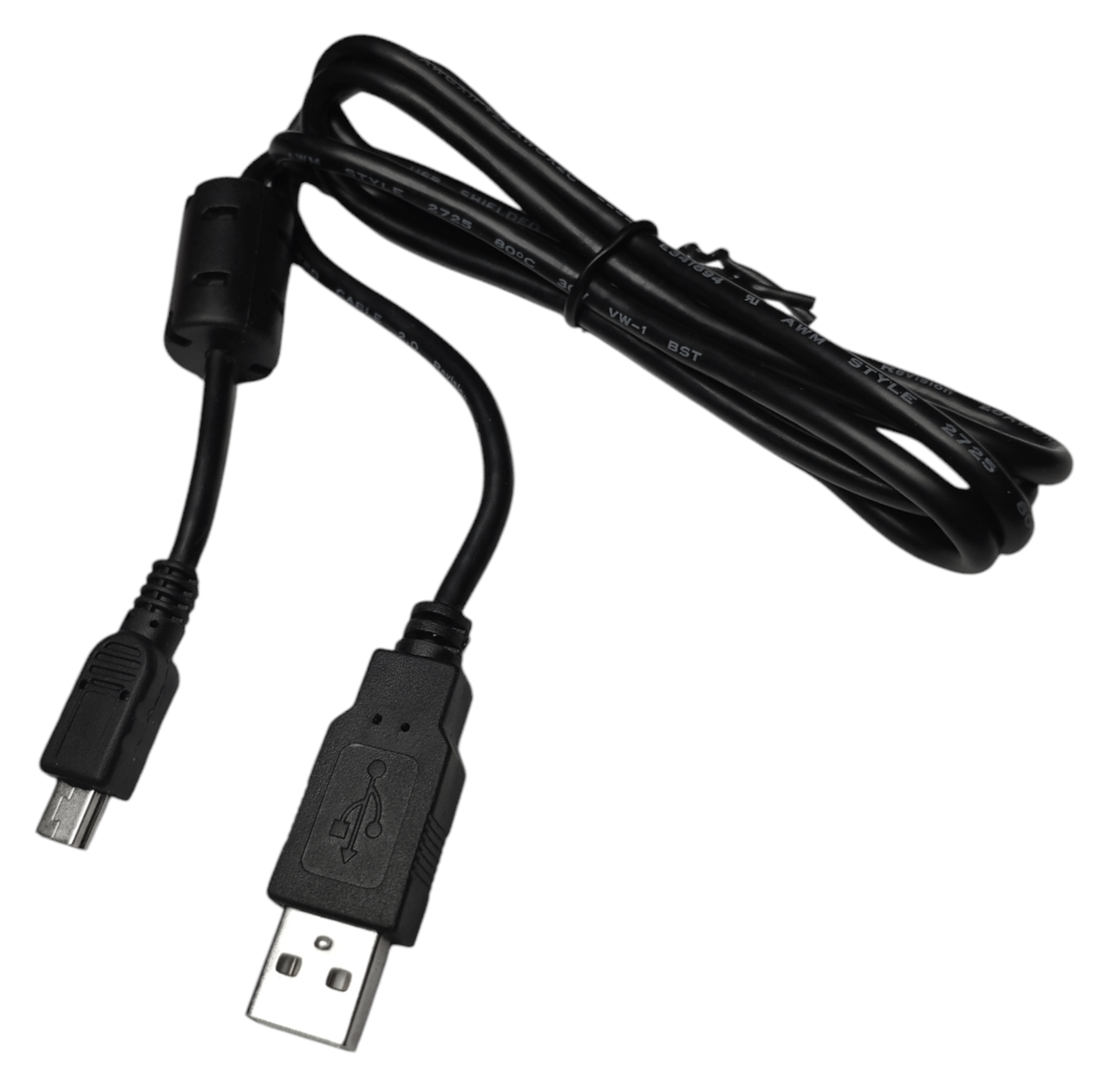 Кабель USB 2.0 AM to USB Mini BM QC 2.4A 1.2м шнур швидкої зарядки живлення синхронізації чорний