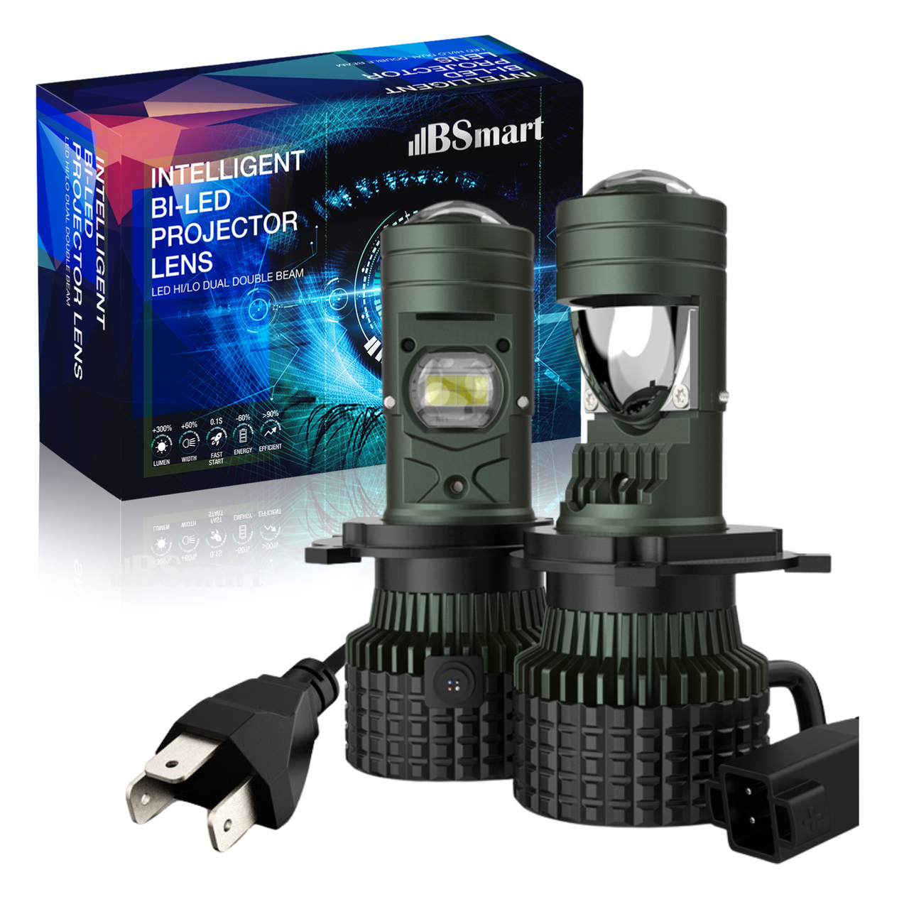 Міні лінзи Bi-LED BSmart BS12 цоколь H4 42W / 62W 12V