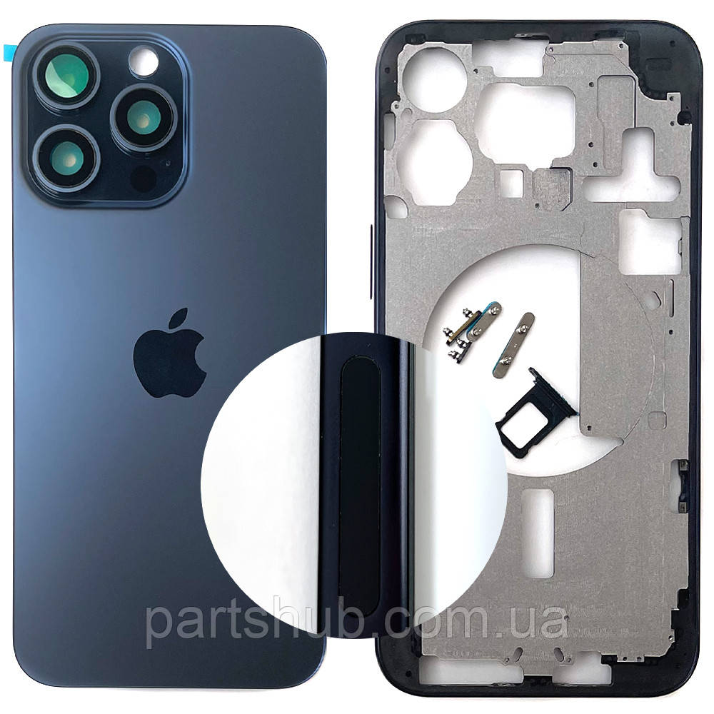Корпус Apple iPhone 15 Pro Max у зборі (синій, Blue Titanium US без SIM), фото 1