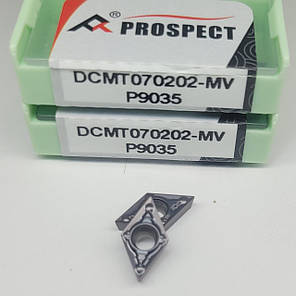 DCMT070202-MV P9035 (сталь+нерж. сталь + чавун) Твердосплавна пластина для токарного різця, фото 1
