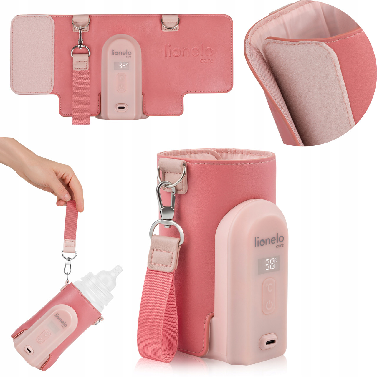 Підігрівач пляшок Lionelo THERMUP GO EVO CORAL PINK