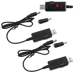 Набір 2шт USB кабель для роутера підвищувальний з 5В на 9В,12В з перемикачем / Шнур живлення для Wi-Fi роутера