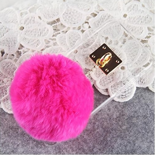 Чохол для iPhone SE 2022/2020/8/7- Пухнастий Помпон, Рожевий