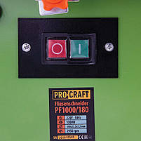 Плиткоріз Procraft PF1000/180, 600 Вт, 2950 об/хв, диск 180х22,2х2,2 мм, стол 395х385 мм, фото 8