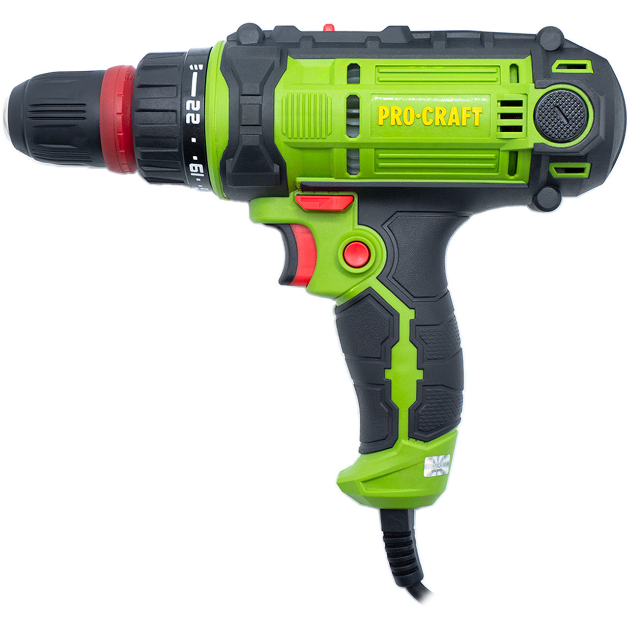 Шуруповерт мережевий Procraft PB1150DFR, 300 Вт, 1/ 2 - 0-400/0-1600 об/хв, 25 Нм, 10 мм