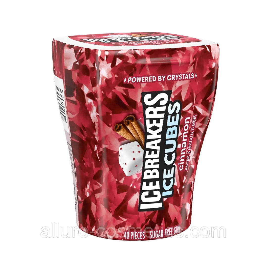 Жувальна гумка "Кориця" ICE BREAKERS ICE CUBES Cinnamon Sugar Free Chewing Gum 40 шт.