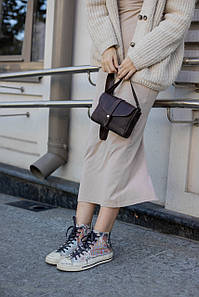 Жіноча шкіряна сумка Мілана, натуральна шкіра Crazy Horse, колір Шоколад