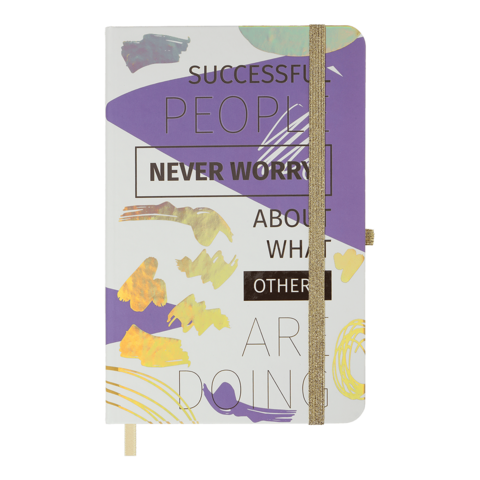 Книжка записна IDEA, на гумці, 136х207мм, 96 арк., кліт., офсет крем., тв.лам.обкл., бузкова, фото 1