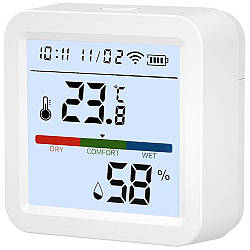 Датчик температури і вологості WIFI, від батарейок, TH02 / Цифровий датчик вологості / Термогігрометр для дому