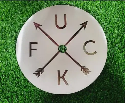 Блюдце для кальяну "F*UKC" з нержавіючої сталі, 19 см (Уцінка)