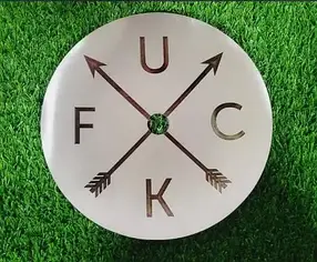 Блюдце для кальяну "F*UKC" з нержавіючої сталі, 19 см (Уцінка)