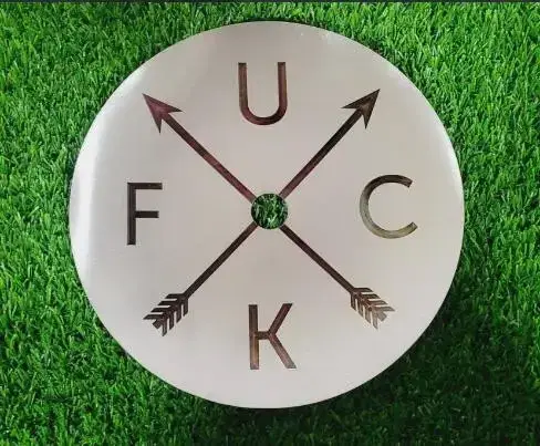 Блюдце для кальяну "F*UKC" з нержавіючої сталі, 16 см (Уцінка), фото 1