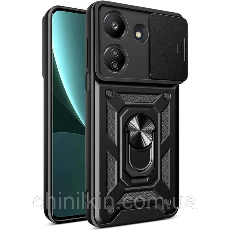 Протиударний чохол Camshield Serge Ring для Xiaomi Redmi 13C 4G / Poco C65- чорний, фото 1