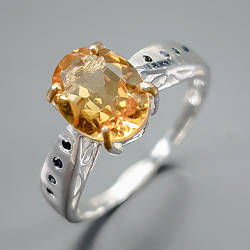 Цитрин срібна каблучка, 051ЛЦ