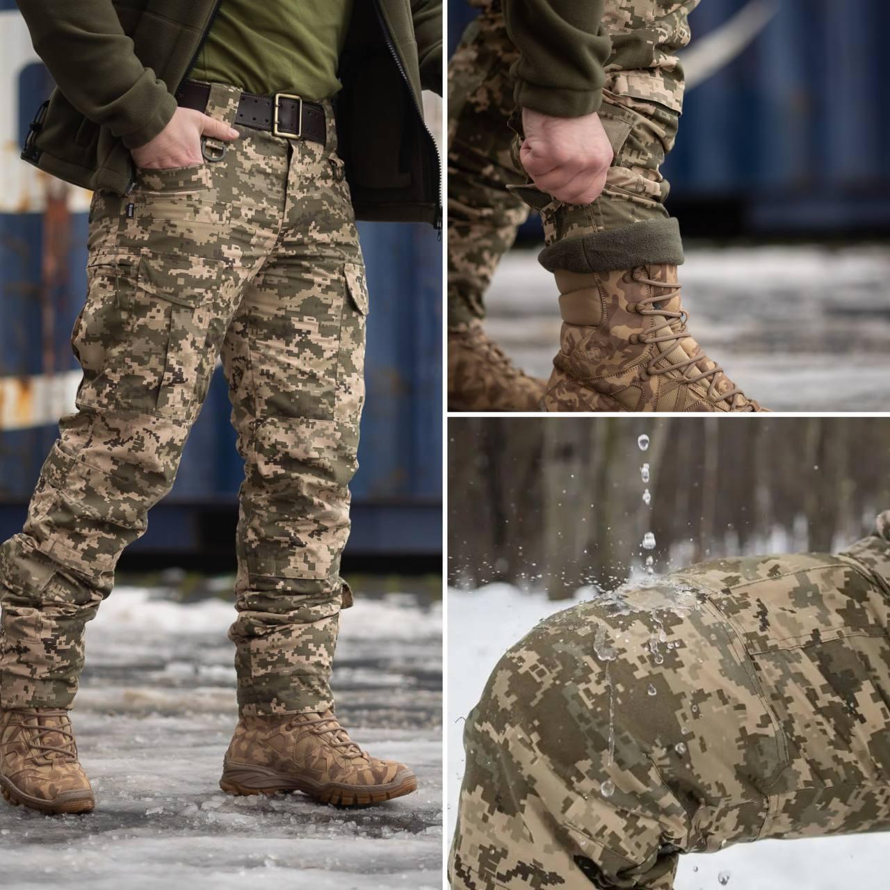 Штани тактичні Grifon 13 кишень на флісі (Apex Gen-3 ) піксель (водовідштовхувальна тканина)