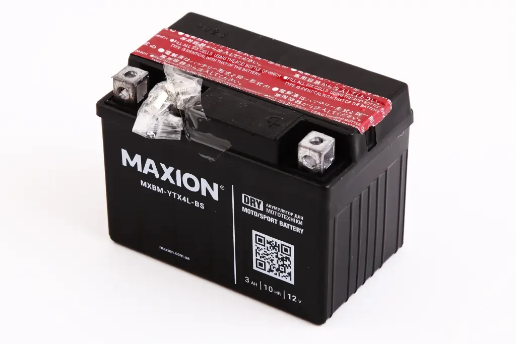 Аккум. батарея Мото 12В 3 Ач Maxion сухий, фото 1