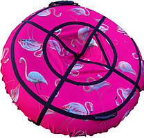 Тюбінг (варушка) 100 см, з камерою для дівчинки, надувні санки дитячі малиновий, підліткові, крижана пВХ,