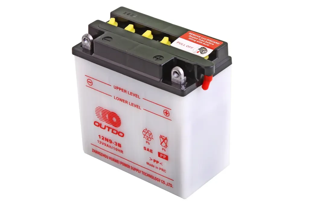 Аккум. батарея Мото 12В 9 Ач Outdo сухий + електроліт, фото 1