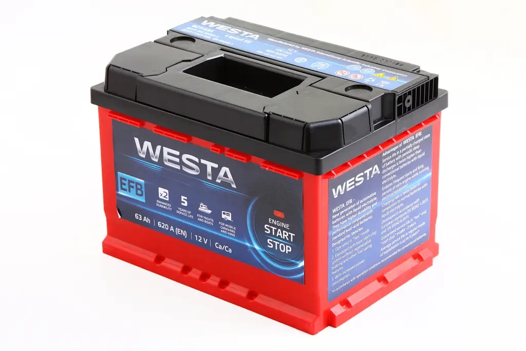 Акумулят. батарея 63 Ач EFB Westa, фото 1