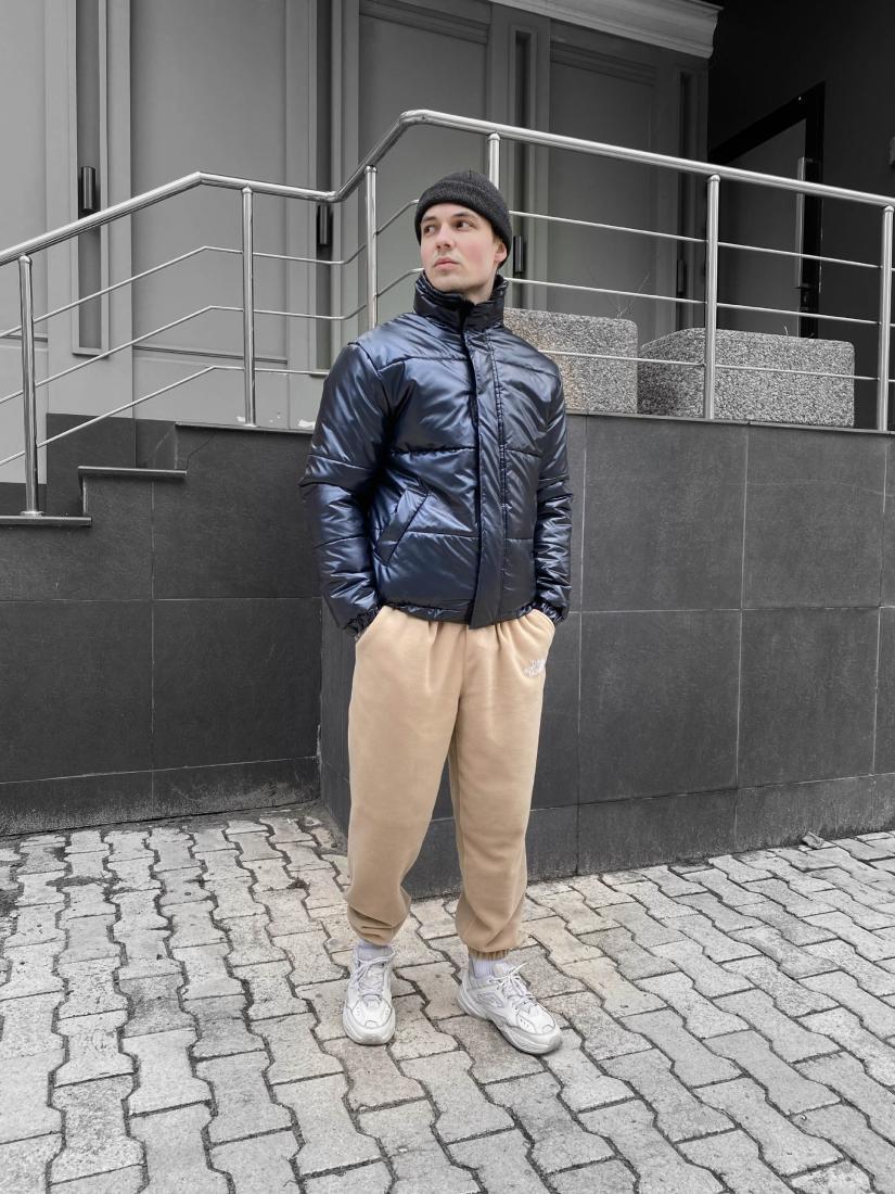 Чоловіча зимова коротка темно-синя куртка SHOP OP - фото 1 - id-p2382889896