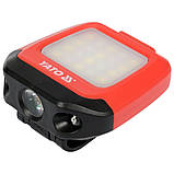 Ліхтар на лоб діодний 2в1 живлення Li-Po акумулятор 3.7 В (500 мАг) 200/150 Lm USB заряд Yato YT-08598, фото 7