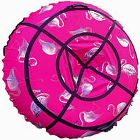 Тюбінг (варушка) 100 см, з камерою для дівчинки, надувні санки дитячі, рожевий, підліткові, плюшка