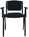 Стілець в офіс зону очікування з підлокітниками для відвідувачів і персоналу Призма чорний А-1 штабельований AMF, фото 4