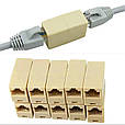 Роз'єм подовжувач мережевого кабелю LAN RJ45 CAT 5 5E. Подовжувач мережевого кабелю Ethernet., фото 4