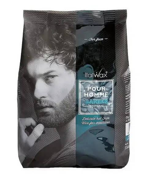 Гарячий плівковий чоловічий віск Italwax Pour Homme Barber Edition 500 г для обличчя в гранулах для депіляції
