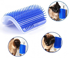 Кутова масажна щітка-чесалка для котів