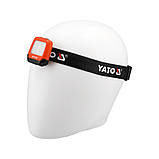 Ліхтар на лоб діодний 2в1 живлення Li-Po акумулятор 3.7 В (500 мАг) 200/150 Lm USB заряд Yato YT-08598, фото 9