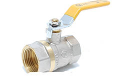 Кран кульовий ГГР 1/2" (гайка/гайка/ручка) жовтий Valve J.G.
