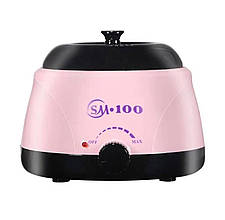 Баночний воскоплав SM-100 для депіляції з терморегулятором – на 500 мл. та 100 Вт. Рожевий