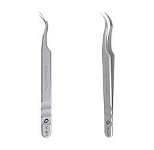 Staleks Pro Expert 45 Type 1 - професійний пінцет (Вигнутий) з насічками для вій з нержавіючої сталі