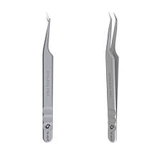 Staleks Pro Expert 45 Type 8 mini - професійний пінцет (Вигнутий) з насічками для вій з нержавіючої сталі