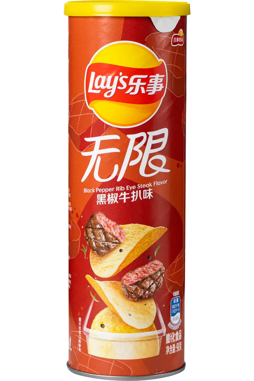 Чіпси Black Pepper Rib Eye Steak LAY`S Стейк рубай і чорний перець 90g, фото 1