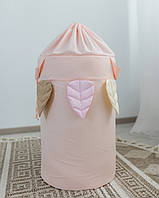 Кошик для іграшок Пухнасті друзі Пудровий із затяжкою