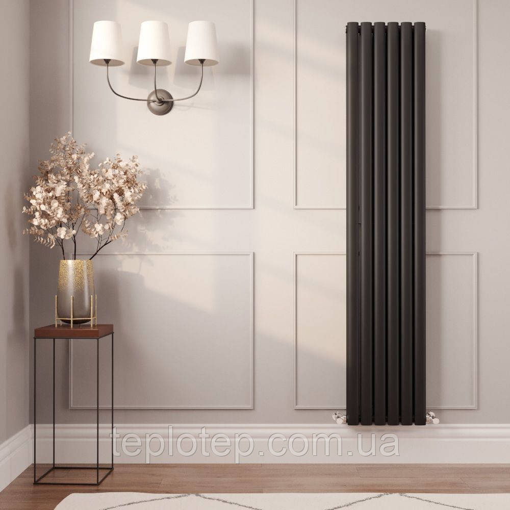 Aurora 2 Black 1800/360 мм 1400Вт вертикальний радіатор RR-UT1800360DB, фото 1