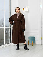Пальто жіноче вільного стилю Алеся шоколад