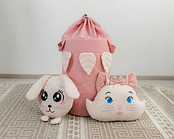 Кошик для іграшок Пухнасті друзі Морквяний із затяжкою