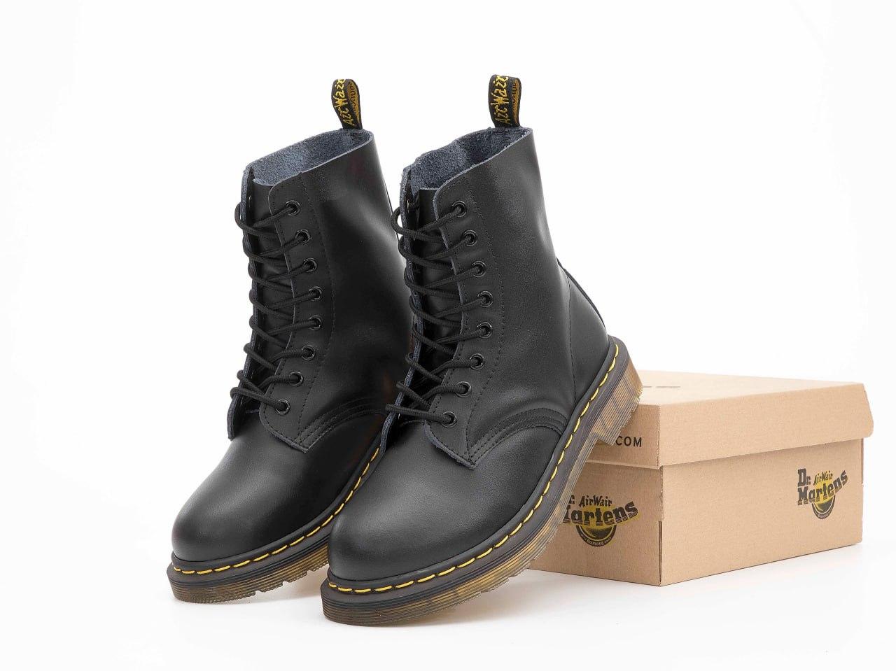 Чоловічі черевики Dr.Martens Black Чорні Взуття Martens Доктор Мартінс шкіряні демісезон