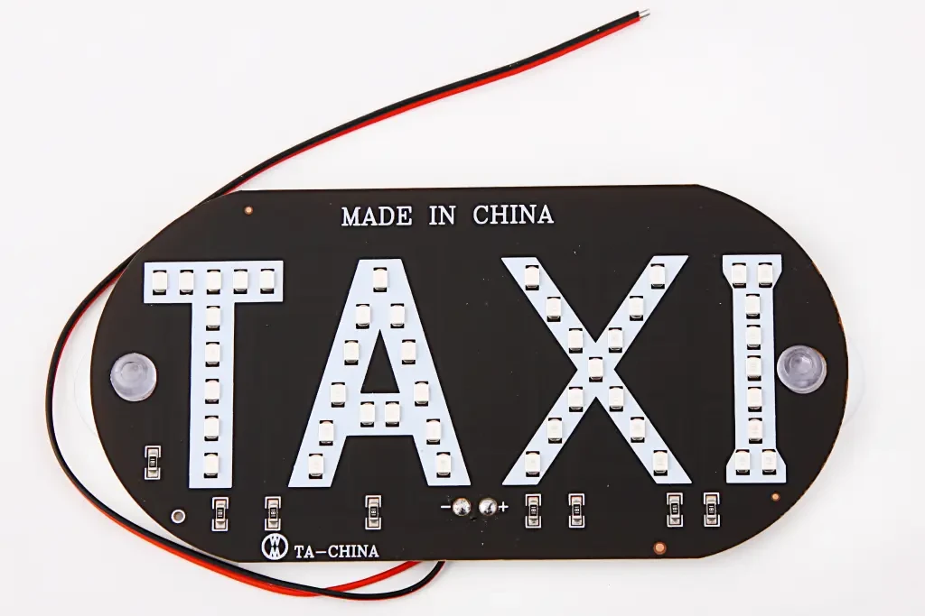 Ліхтар таксі на скло з присоскою 140*70мм синій SMD, фото 1