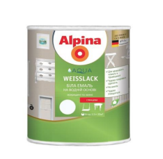 Емаль універсальна акрилова глянцева Alpina Aqua Weisslack База 1, 0.75л