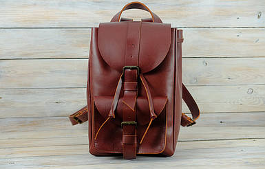Жіночий рюкзак Мюнхен з натуральної шкіри колір Вишня