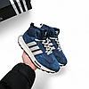 Зимові Adidas Retropy E5 кросівки чоловічі сині Адідас Ретроп високі з хутром молодіжні, фото 3