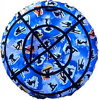 Тюбінг (ваташка) 120 см, з камерою, надувні санки дитячі, плюшка небо космос синій спорт