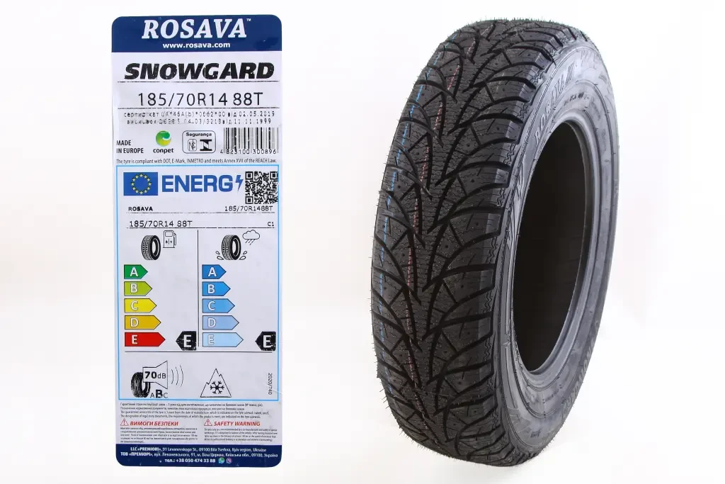 Шина 185/70R14 зима 88T Rosava Snowgard (під шип), фото 1