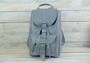 Жіночий рюкзак Мюнхен з натуральної шкіри колір Сірий